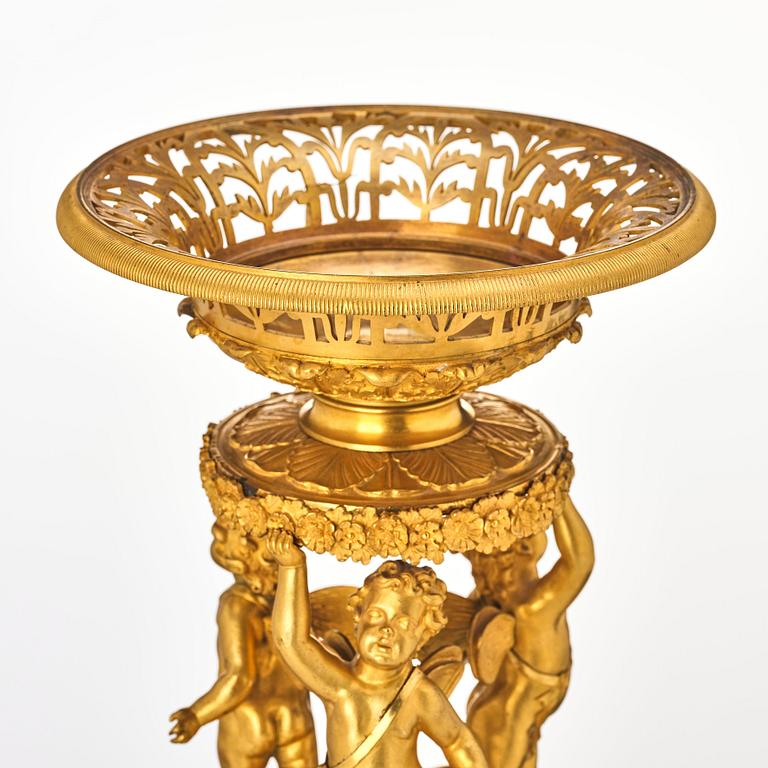 An Empire gilt bronze centerpiece, early 19th century.