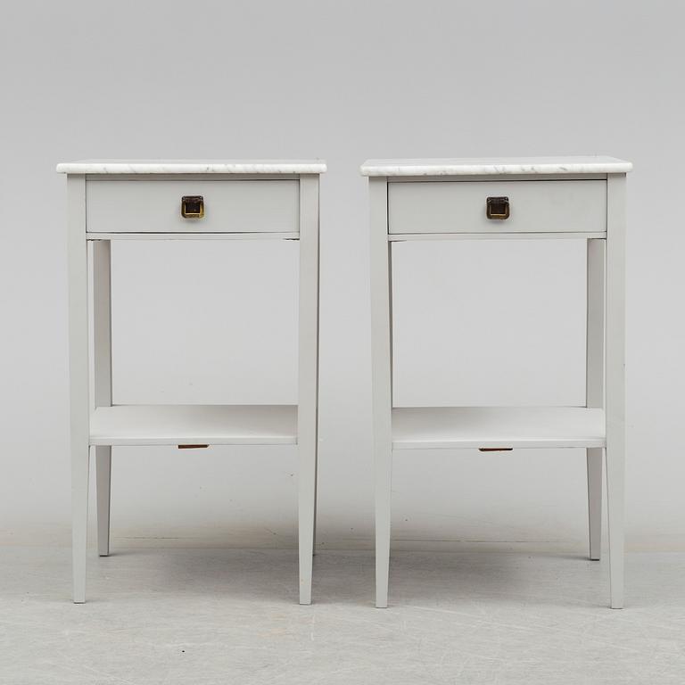 A pair of bedside tables, early 20th century.