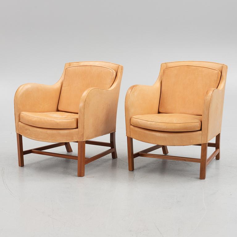 Kaare klint & Edvard Kindt-Larsen, a pair of "Mix 4396" armchairs, Rud Rasmussenm Denmark.