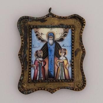 IKON, miniatyr, målad på porslin, Ryssland sekelskiftet 1800/1900.