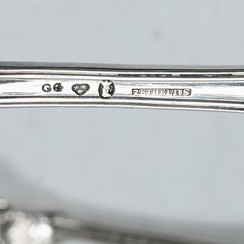 Adolf Zethelius, Gafflar, 12 st, silver, Stockholm 1837.