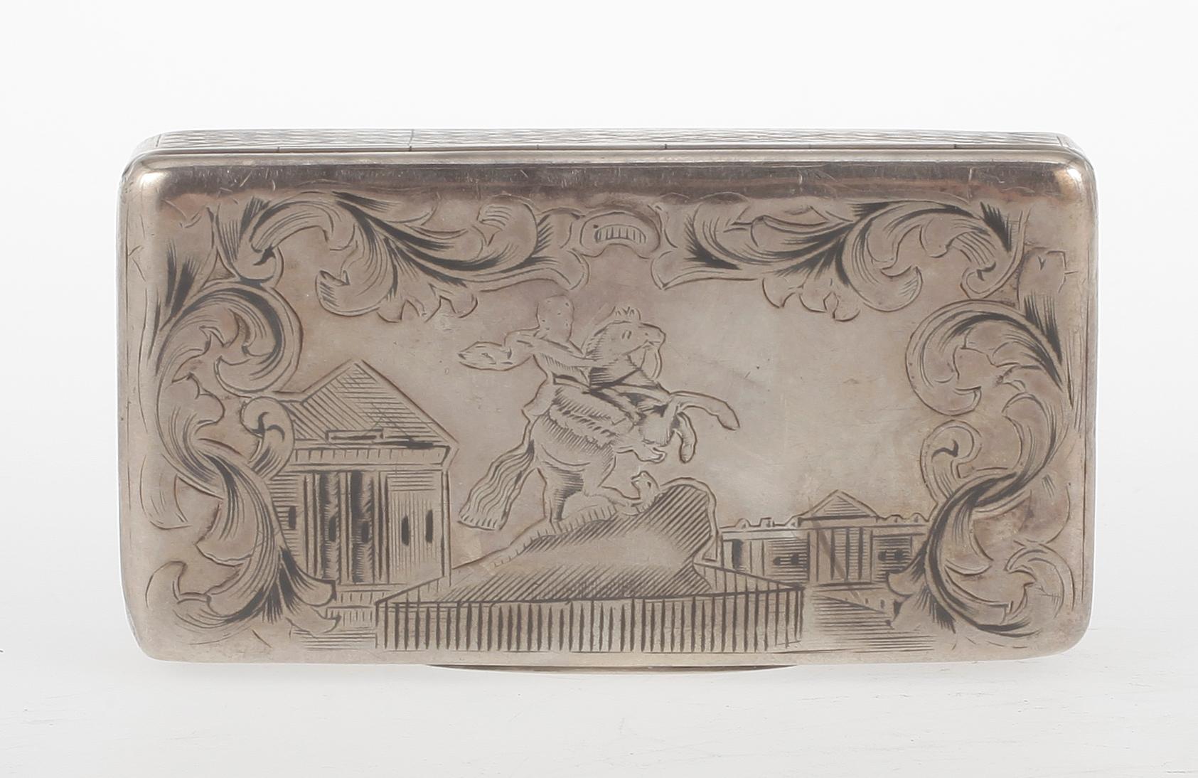 SNUSDOSA silver, oidentifierad mästare, Moskva, 1800-tal.