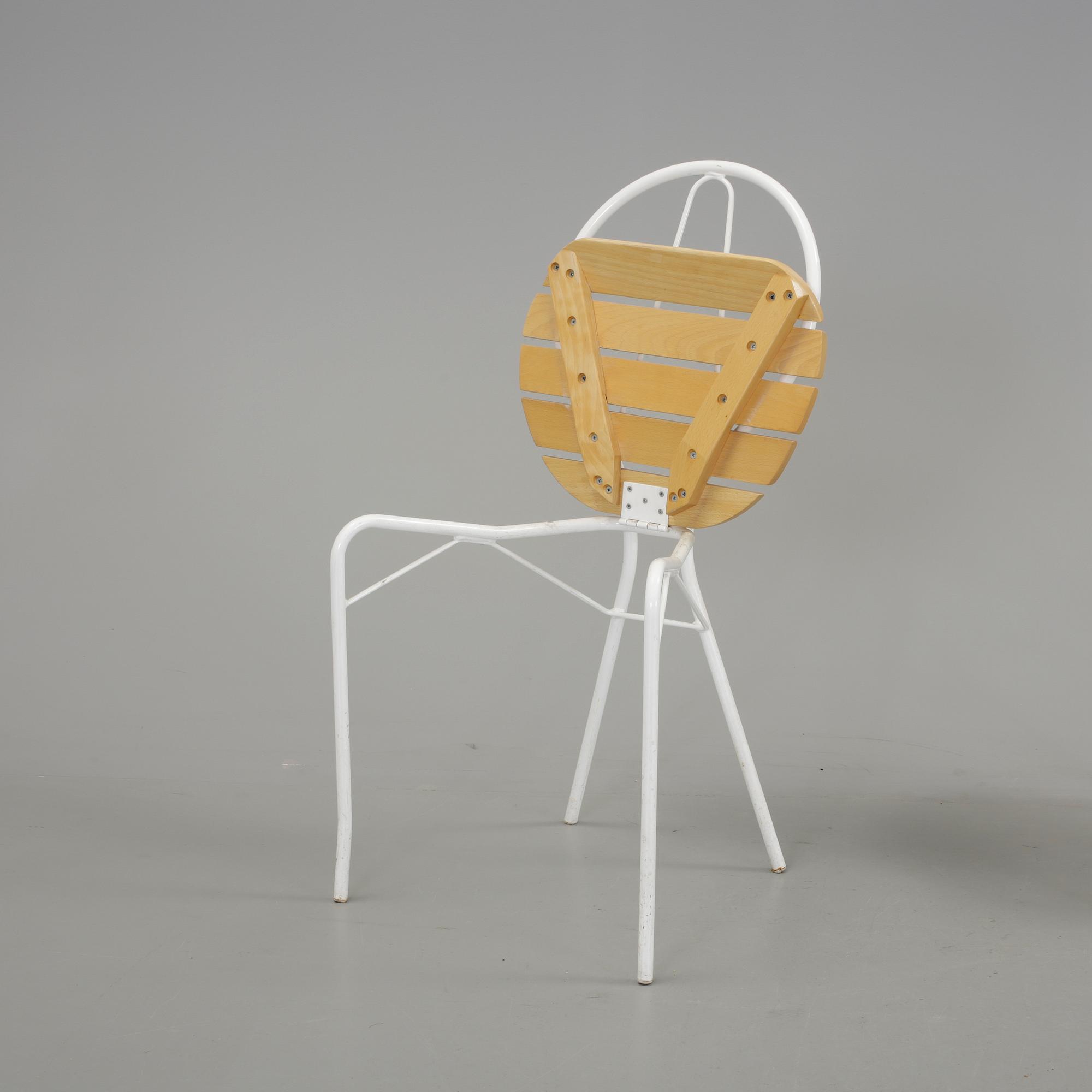 TRÄDGÅRDSSTOLAR, 4 st, "Pia" Tore Ahlsén, Gärsnäs, formgivna 1942.