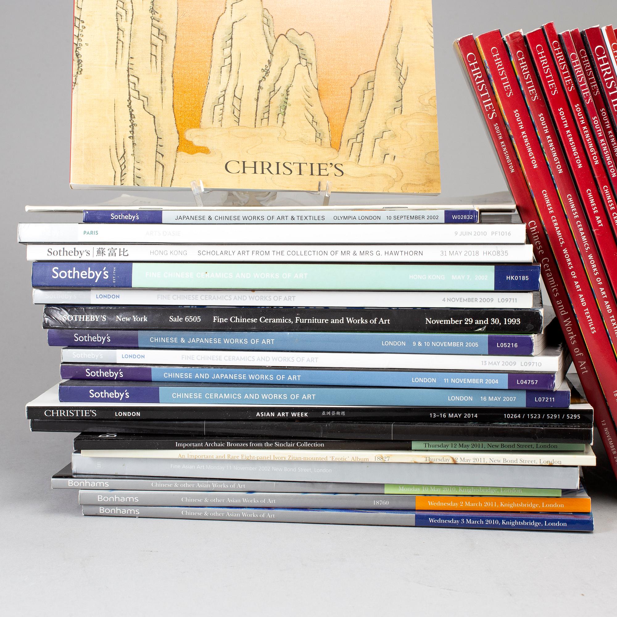 AUKTIONSKATALOGER, 40 st. Sothebys, Christies, Bonhams. Orientaliskt/Kinesiskt porslin, keramik och konsthantverk.