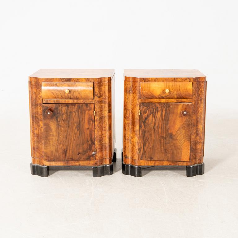 Sängbord, ett par, Art Deco, 1900-talets första hälft.