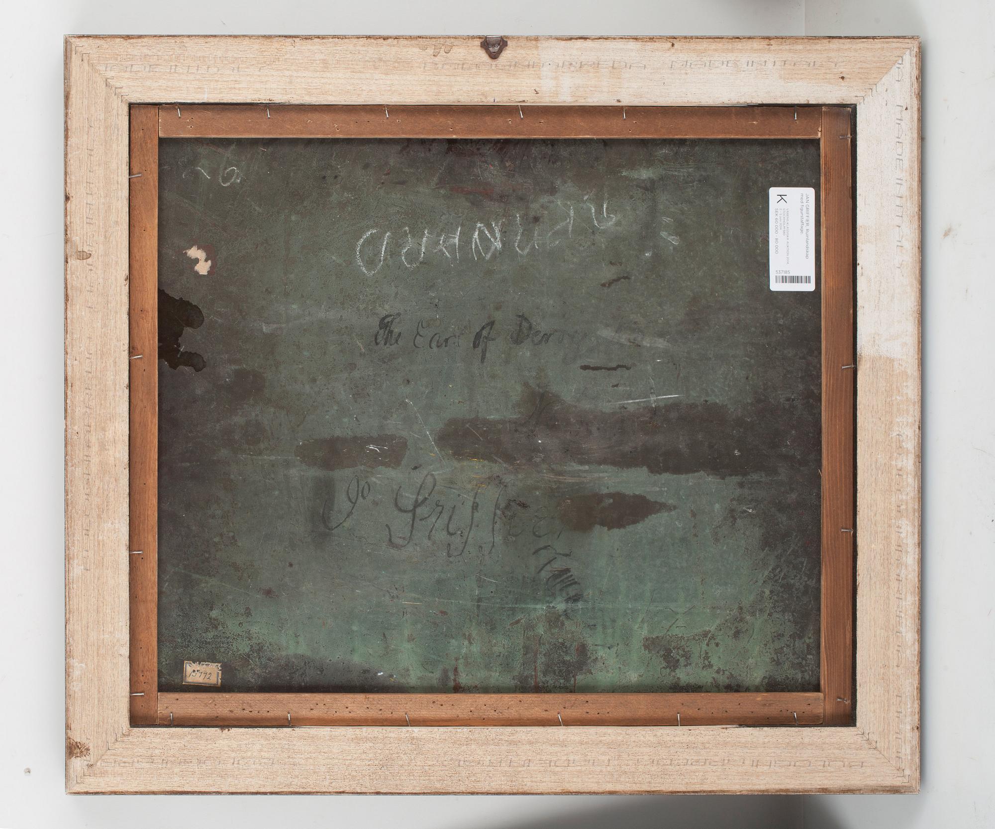 Jan Griffier, Landscape with ruins and figures.