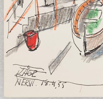 Wilhelm Kåge, a set of eight drawings, signed and dated 1905 and 1955 respectively.