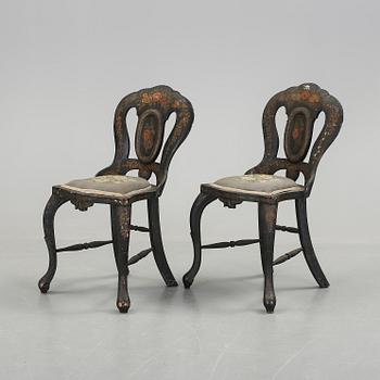 STOLAR. ett par, barockstil, 1800-talets andra hälft.