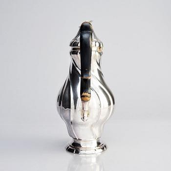 A Swedish Rococo mid 18th century silver coffee-pot, mark of Per Schotte, Skänninge 1763.