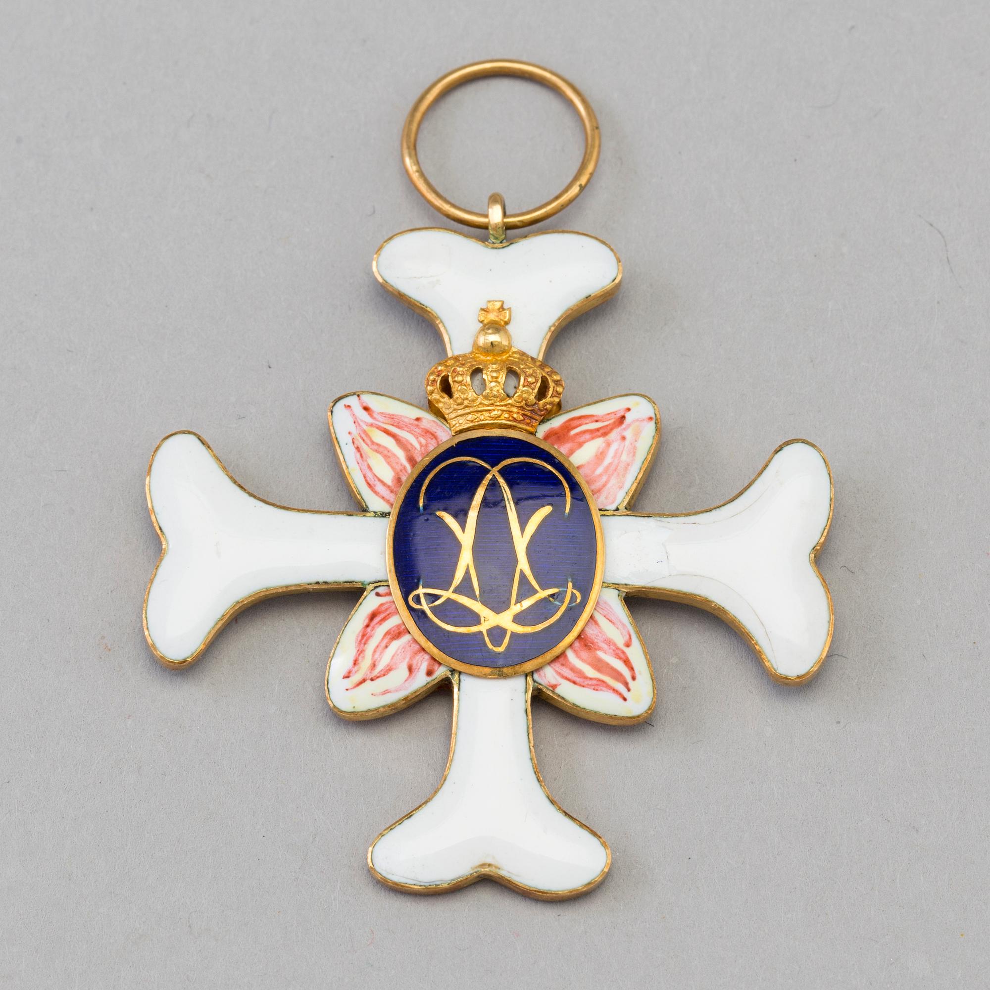 VADSTENA ADLIGA JUNGFRUSTIFT, emaljerat tecken.