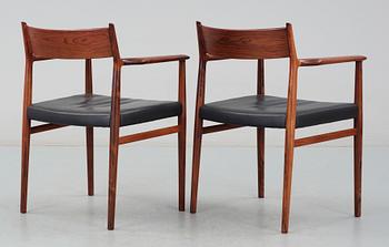 KARMSTOLAR, ett par, Arne Vodder, Sibast Furniture, Danmark, 1950-tal.