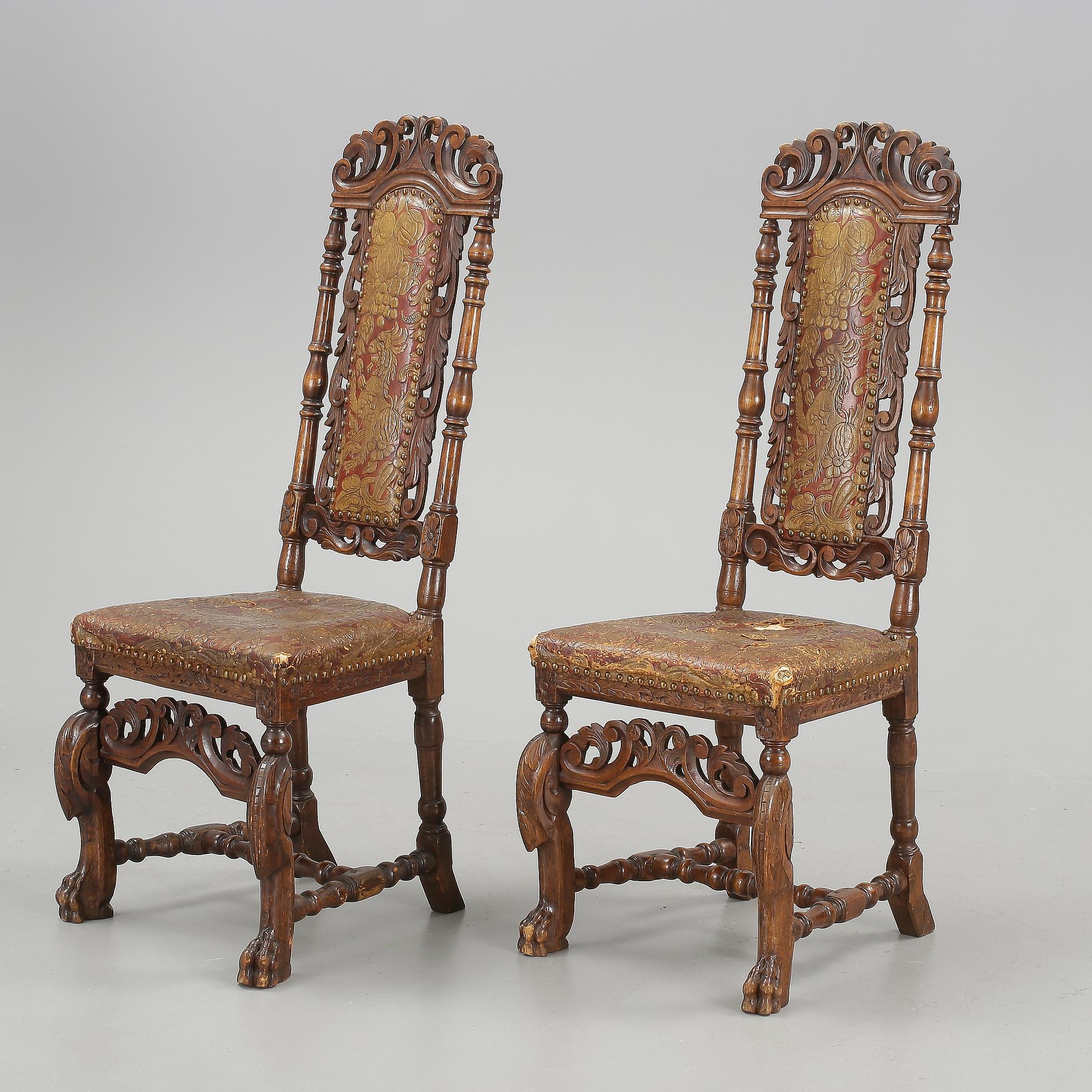 STOLAR, ett par, barock, 1700-tal.
