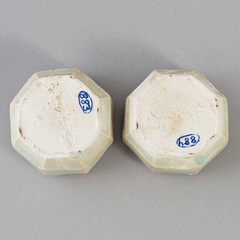 A group of pale celadonglazed  ceramics, South East Asia, Songstyle.