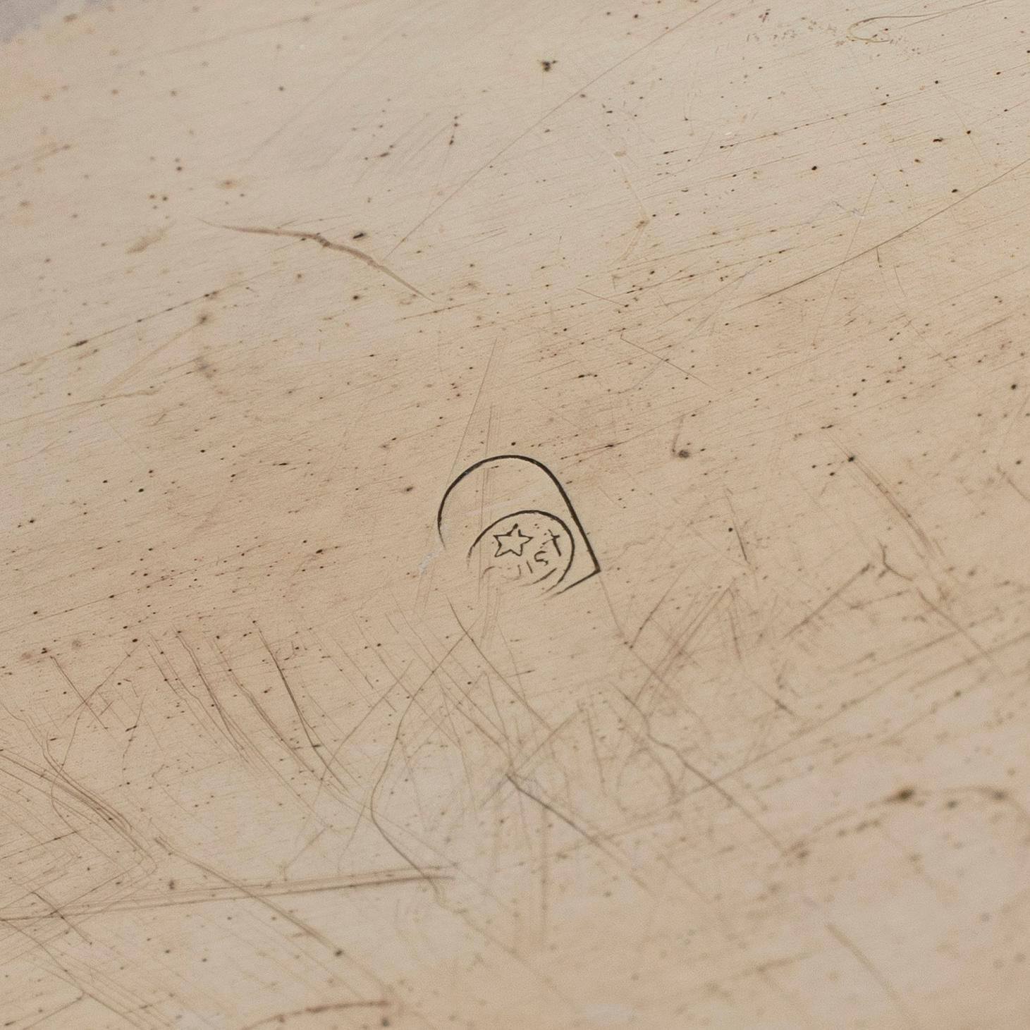 An art nouveau brass champagne cooler, early 20th century.