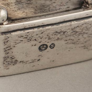 GEORG JENSEN, bordständare/ oljelampa, silver, Danmark, 1919-21, 830/1000 silver.