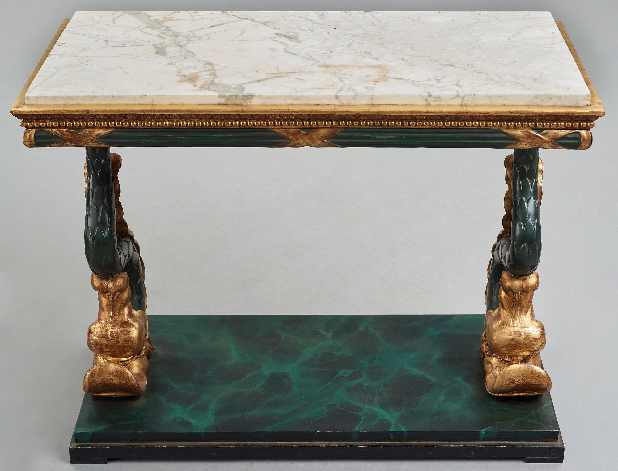 A Swedish Empire console table, early 19th century.