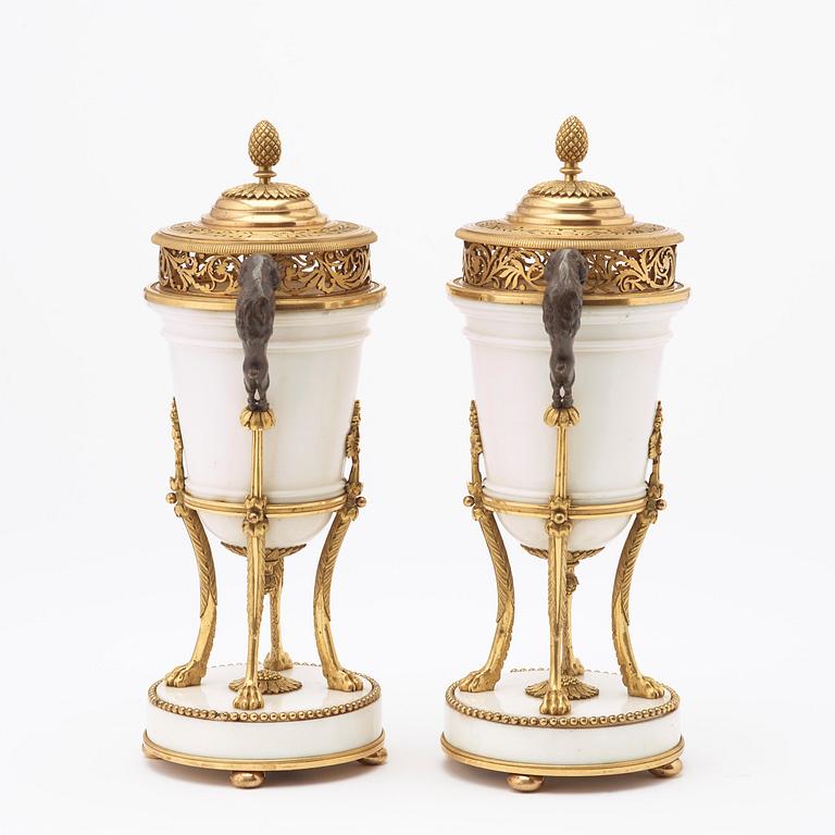 A pair of Louis XVI late 18th century perfume burners.
