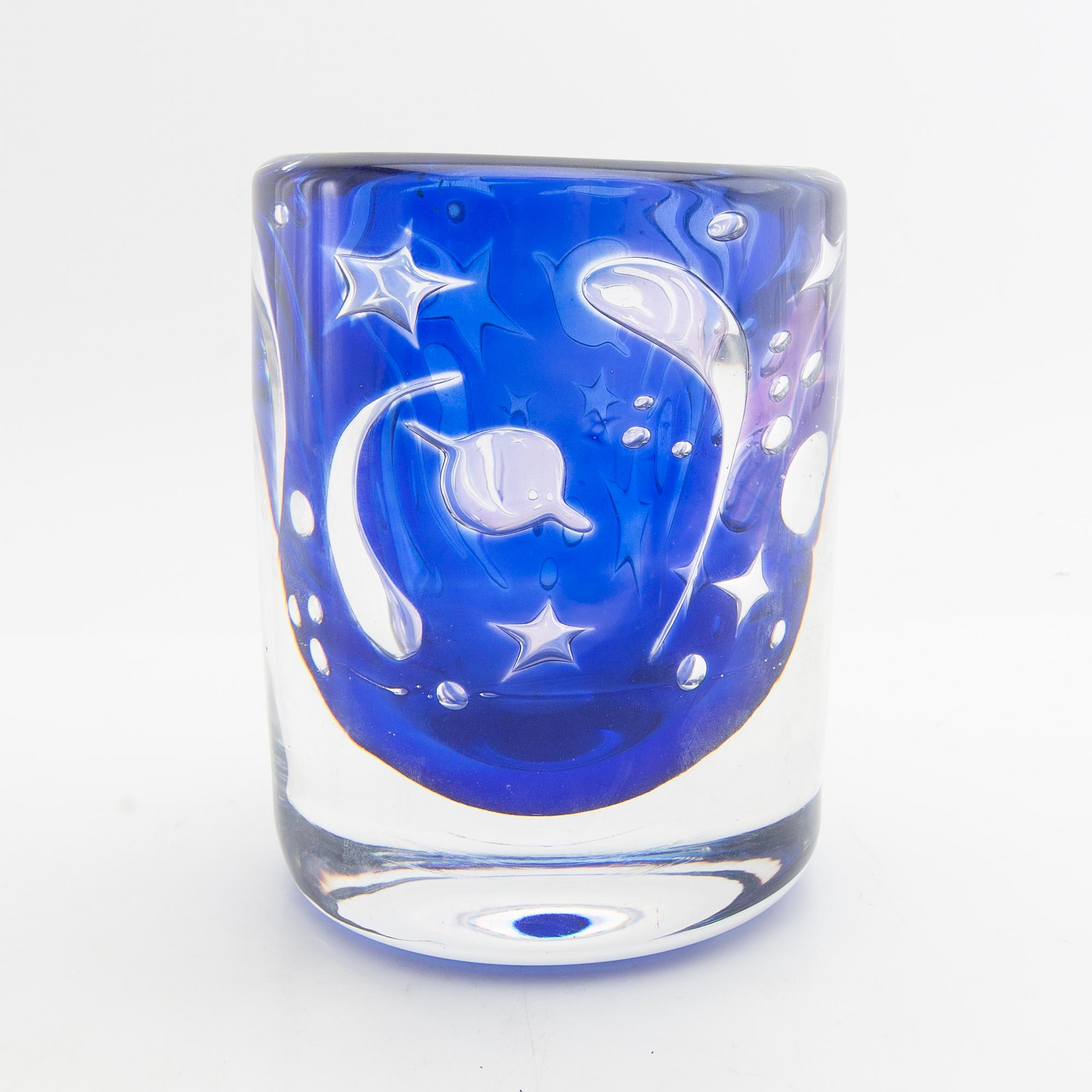 Olle Alberius, Vase, Ariel, Orrefors, circa 1900.