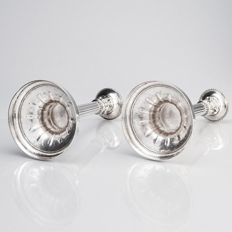Pehr Zethelius, ljusstakar, ett par, silver, Stockholm 1779. Gustavianska.