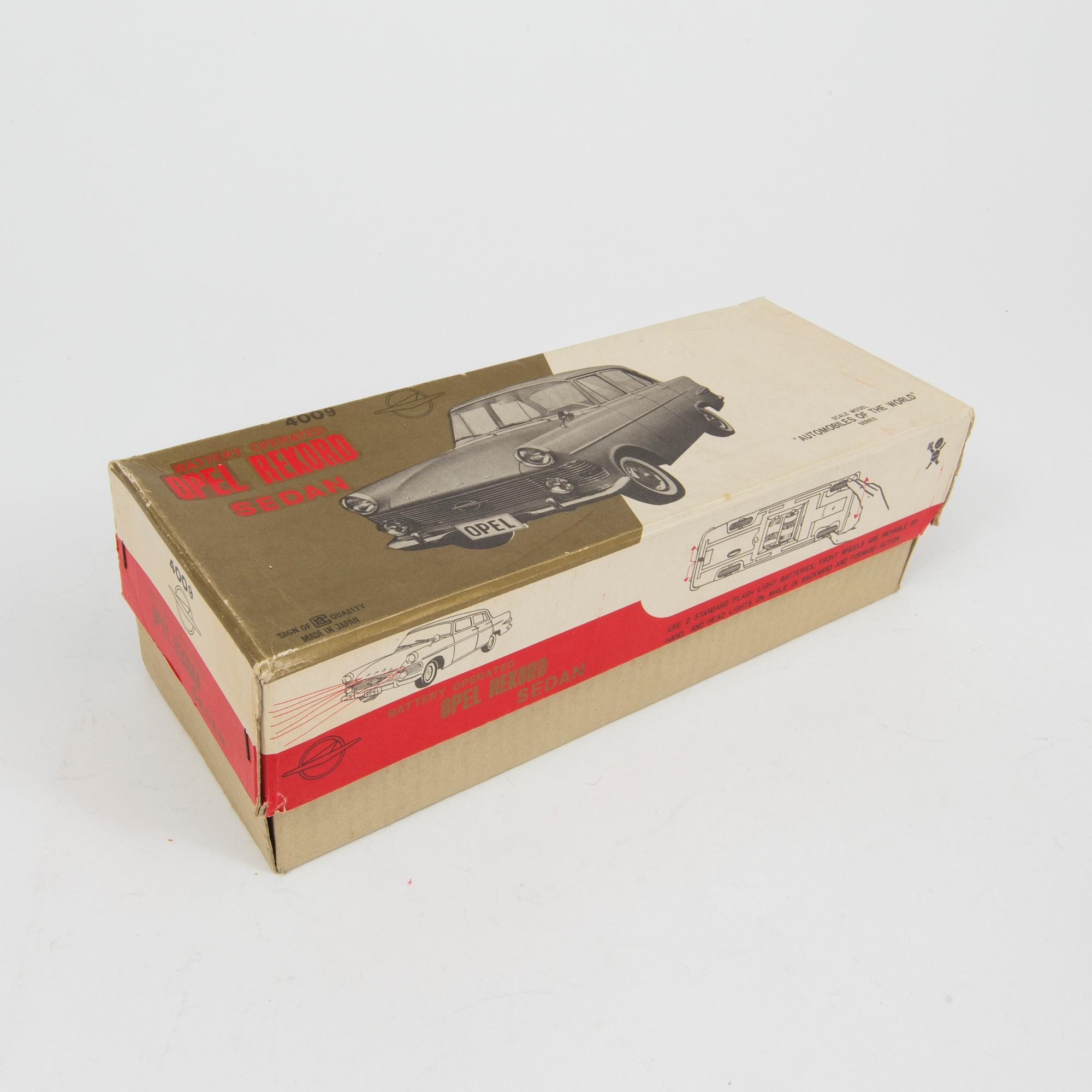 ブリキ玩具 旧バンダイ オペル OPEL REKORD SEDAN Vintage Opel Rekord Tin Friction Toy Car-Sign Of Quality