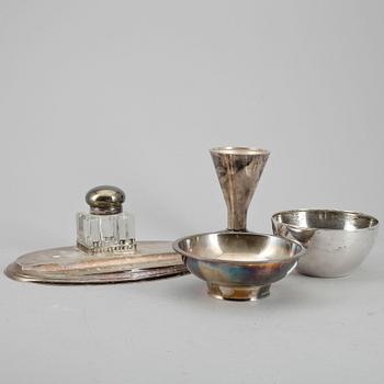 PARTI SILVER, 4 delar, bla Tore Eldh för Cecson, Göteborg 1965. Total vikt ca 922 gram.