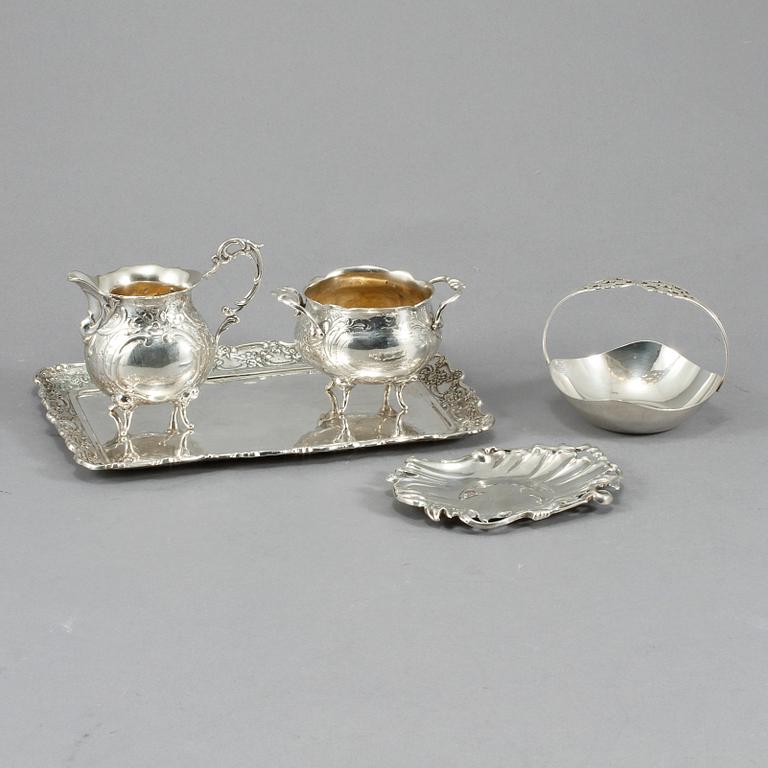 PARTI SILVER, 5 delar, bla Gewe, 1900 -tal. Vikt 576 g.