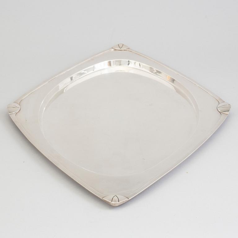 A sterling silver tray from Konstfack, Stockholm, 1987.