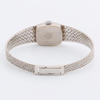 DAMARBANDSUR MOWADO, 18K vitguld, 15 x 17 mm, manuellt verk.