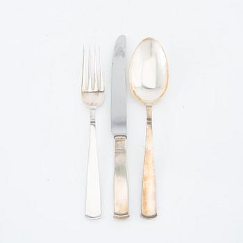 Jacob Ängman, bestick 18 dlr "Rosenholm" silver, GAB Stockholm 1959-1965.