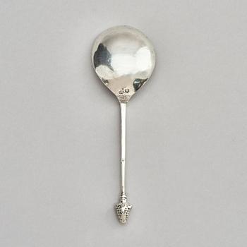 Jöran Hieronymi Bernegau, sked, silver, Norrköping (verksam 1648-1679). Barock.
