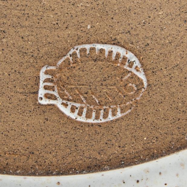 Signe Persson-Melin, a set of 10 pcs dinner service pewter galzed stoneware 1950s.