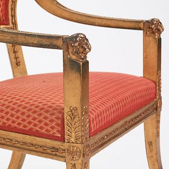 A pair of Swedish chairs in N C Salton's manner,  19th century.