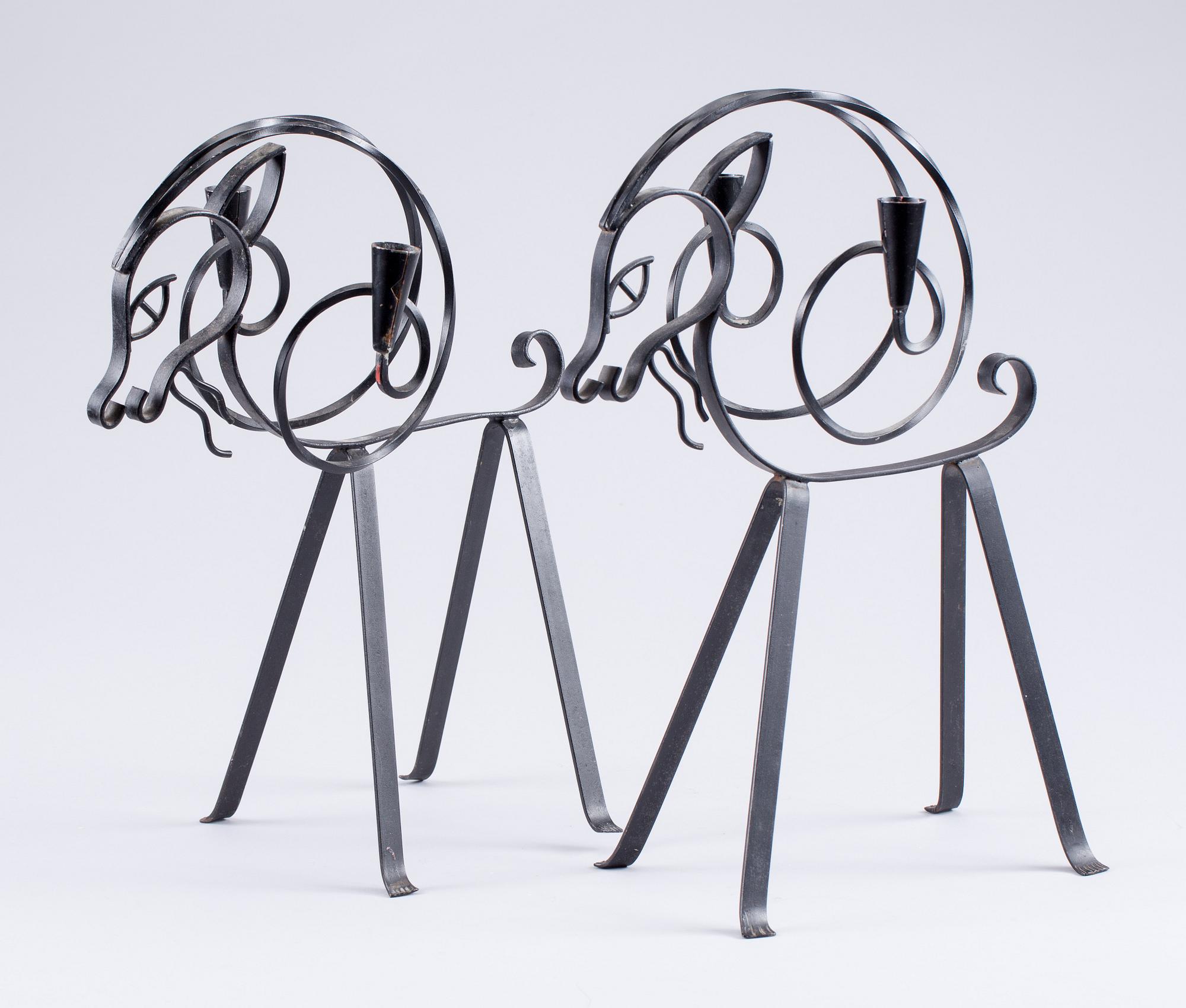 LJUSSTAKAR, ett par. Gunnar Ander, Ystad Metall.