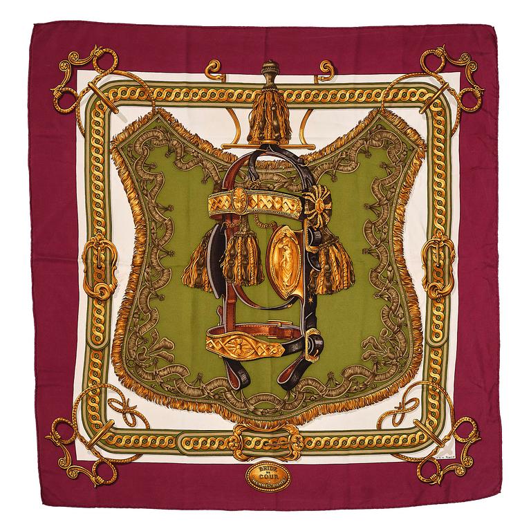 Hermès, scarf, “Bride de Cour”.