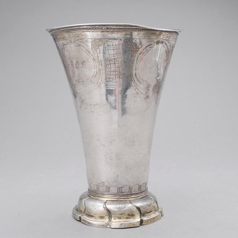 BÄGARE, silver Carl Fredrik Seseman, Arboga 1791. Vikt 486 gr.