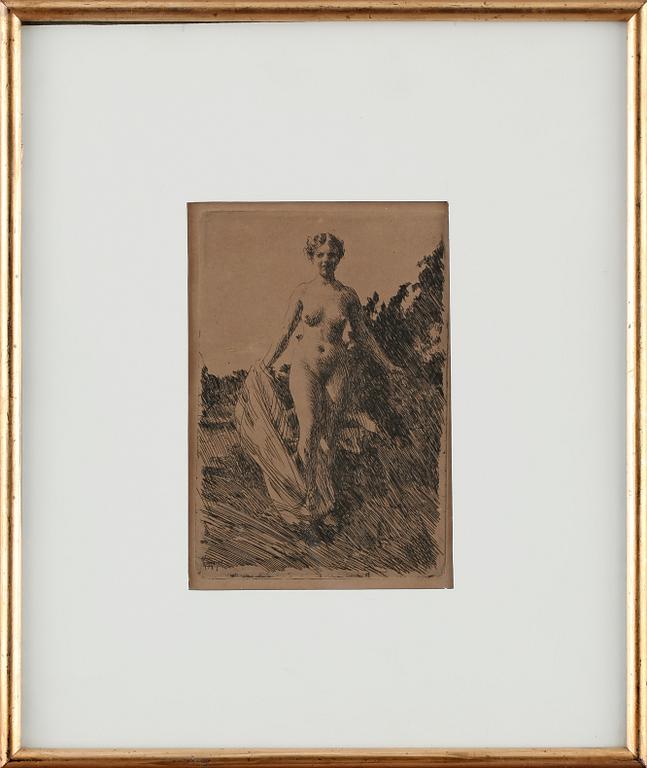 ANDERS ZORN, etsning, signerad och daterad 1907 i plåten.