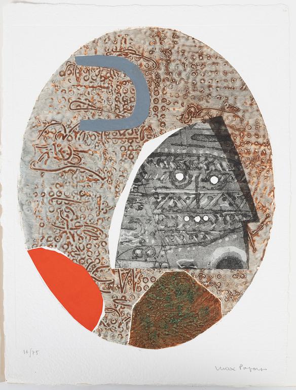 Max Papart, portfolio with 3 etchings in colour, 1977, signed 16/75.