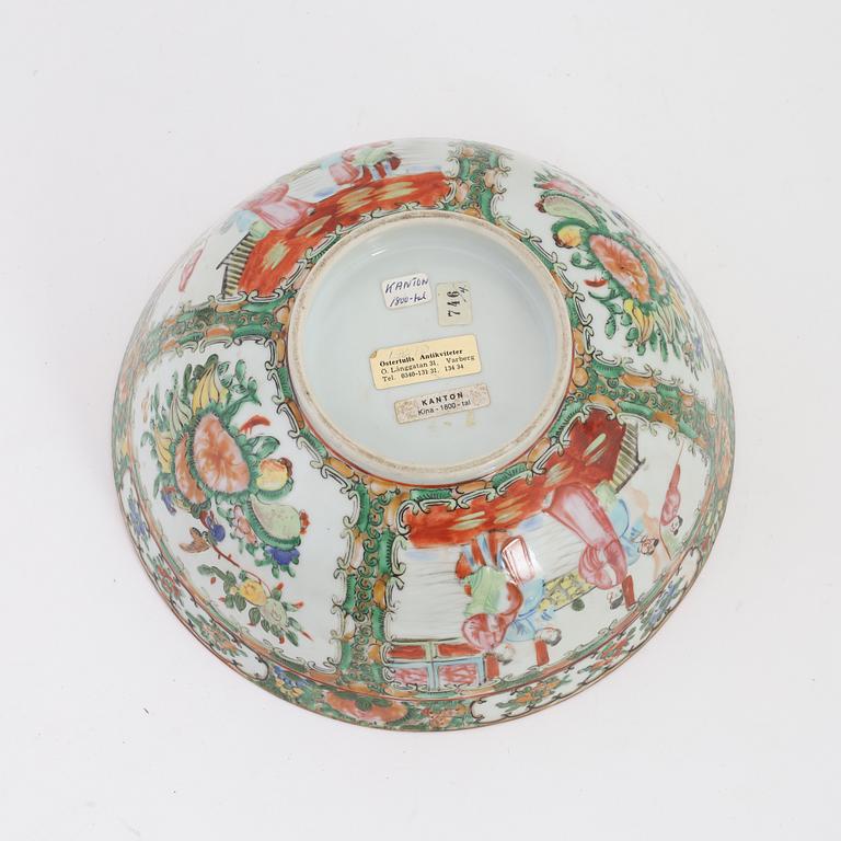 Skål, porslin, Kina, Kanton, 1800-/1900-tal andra hälft.