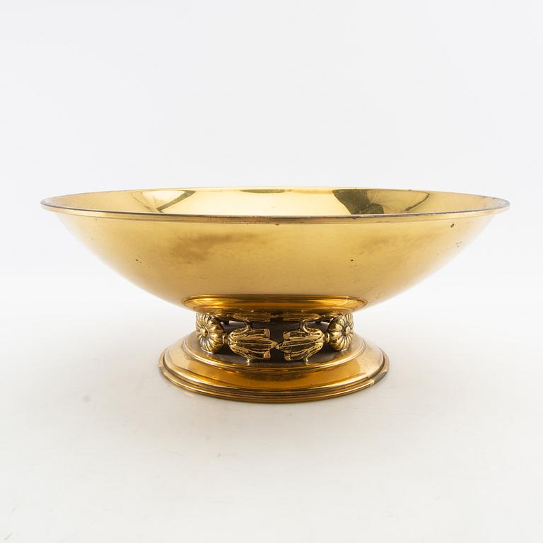 Skål på fot "Kunga-skålen" Ystad metall 1900-talets mitt andra hälft mässing.
