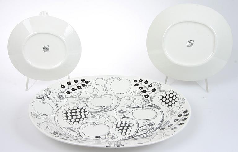 FRUKOSTSERVISDELAR, 14 st, porslin, "Paratiisi", Birger Kaipiainen, Arabia, Finland.