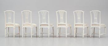 A set of twelve Gustavian chairs by J. Hammarström (master 1794-1812) and E. Ståhl (1794-1820).