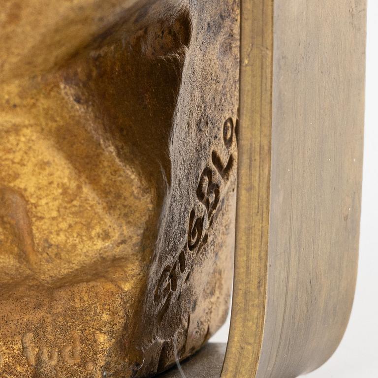Stig Blomberg, wall sculpture in gilded bronze.