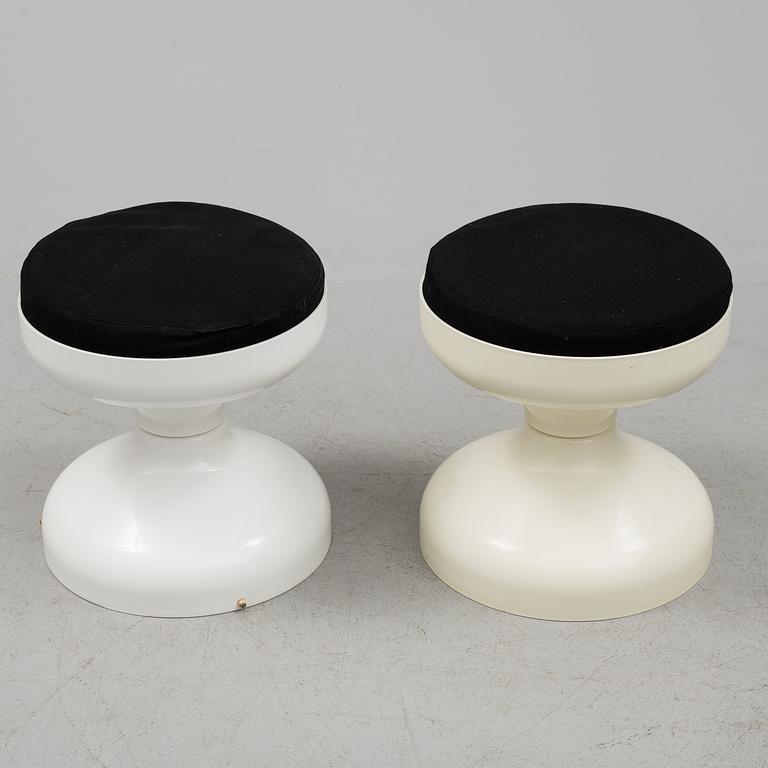 Two "Rochetto", design stools/ stool with table by Achille Castiglioni och Piergiacomo Castiglioni, Kartell, Italy.