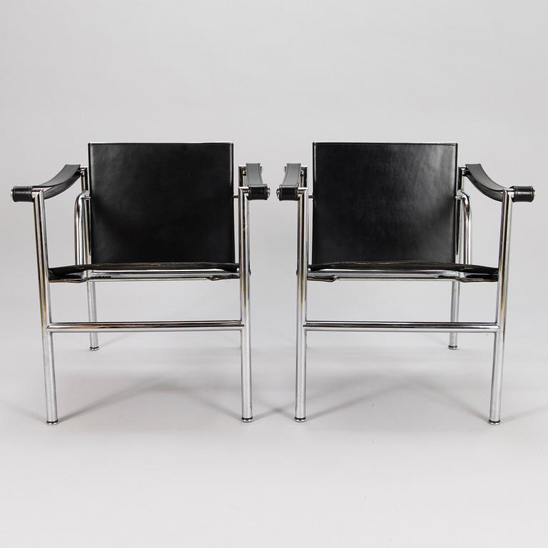 LE CORBUSIER, Four late 20th century 'LC1' armchairs for Cassina.