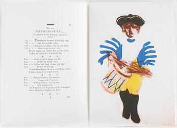 PETER DAHL, färglitografi i konvolut, Fredmans epistel n:o 19. Signerad.