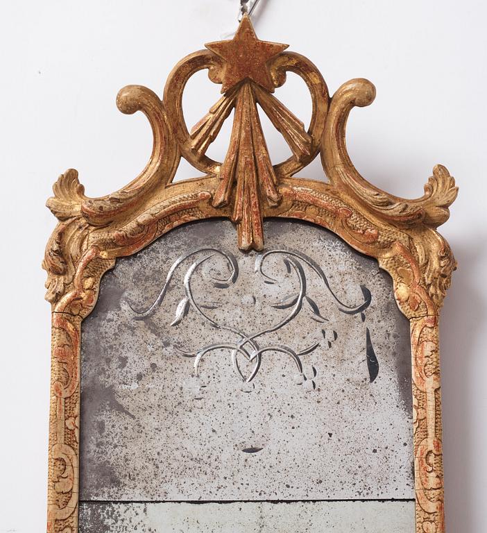 A Swedish Rococo Northern star mirror.