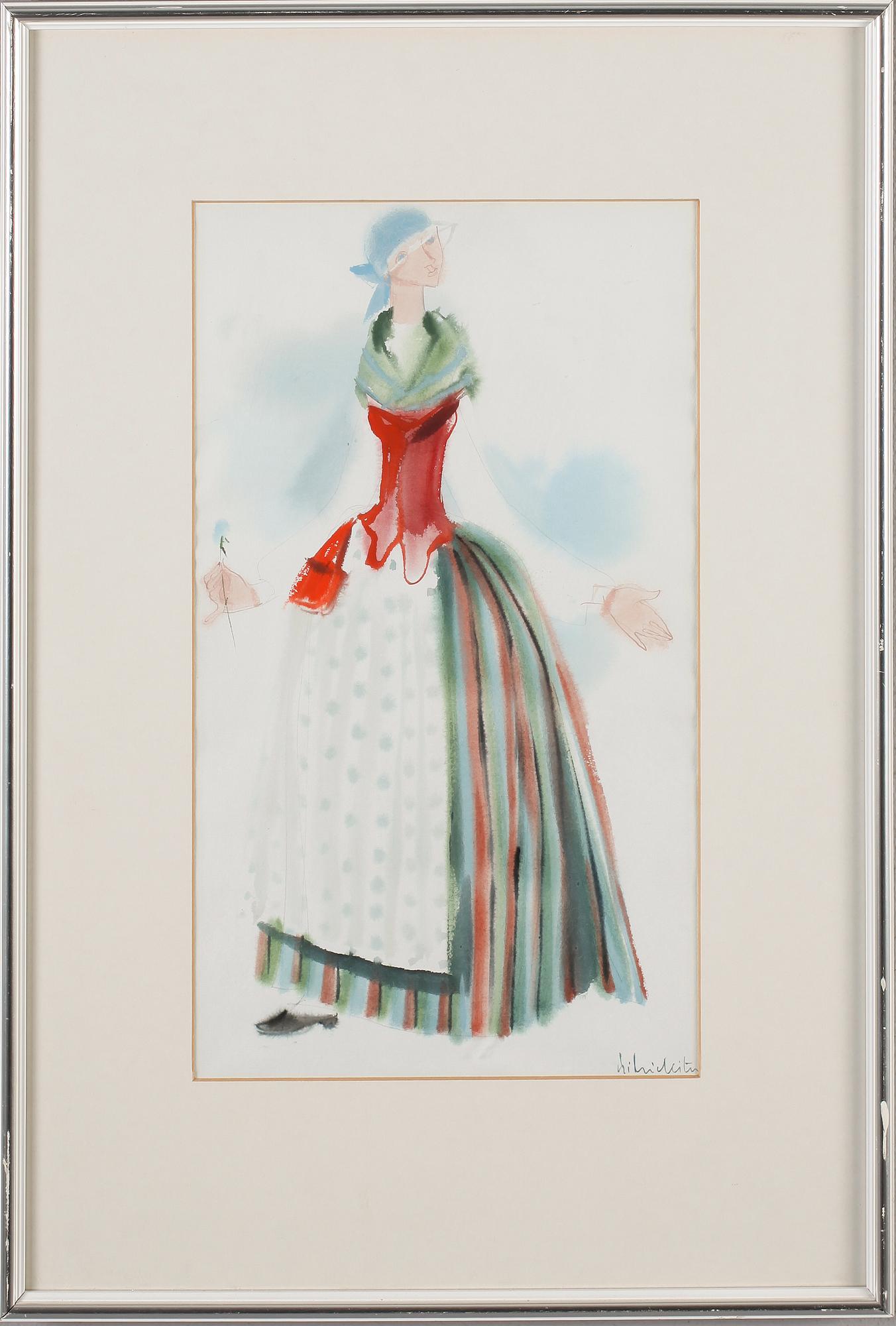 SILVIA LEITU, 2 st, akvarell, signerad.