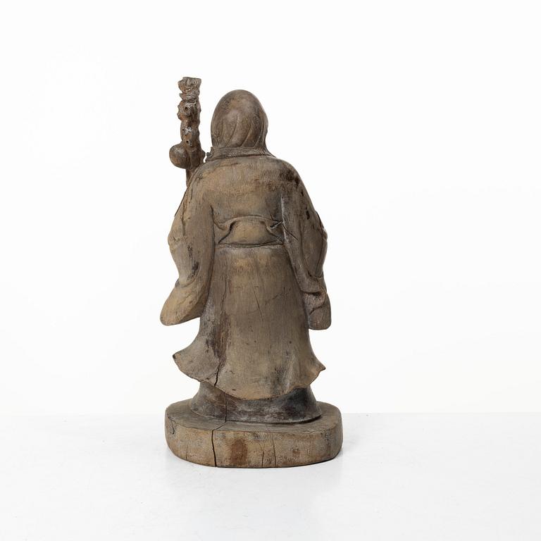 Skulptur, trä. Kina, sen Qingdynasti/tidigt 1900-tal.