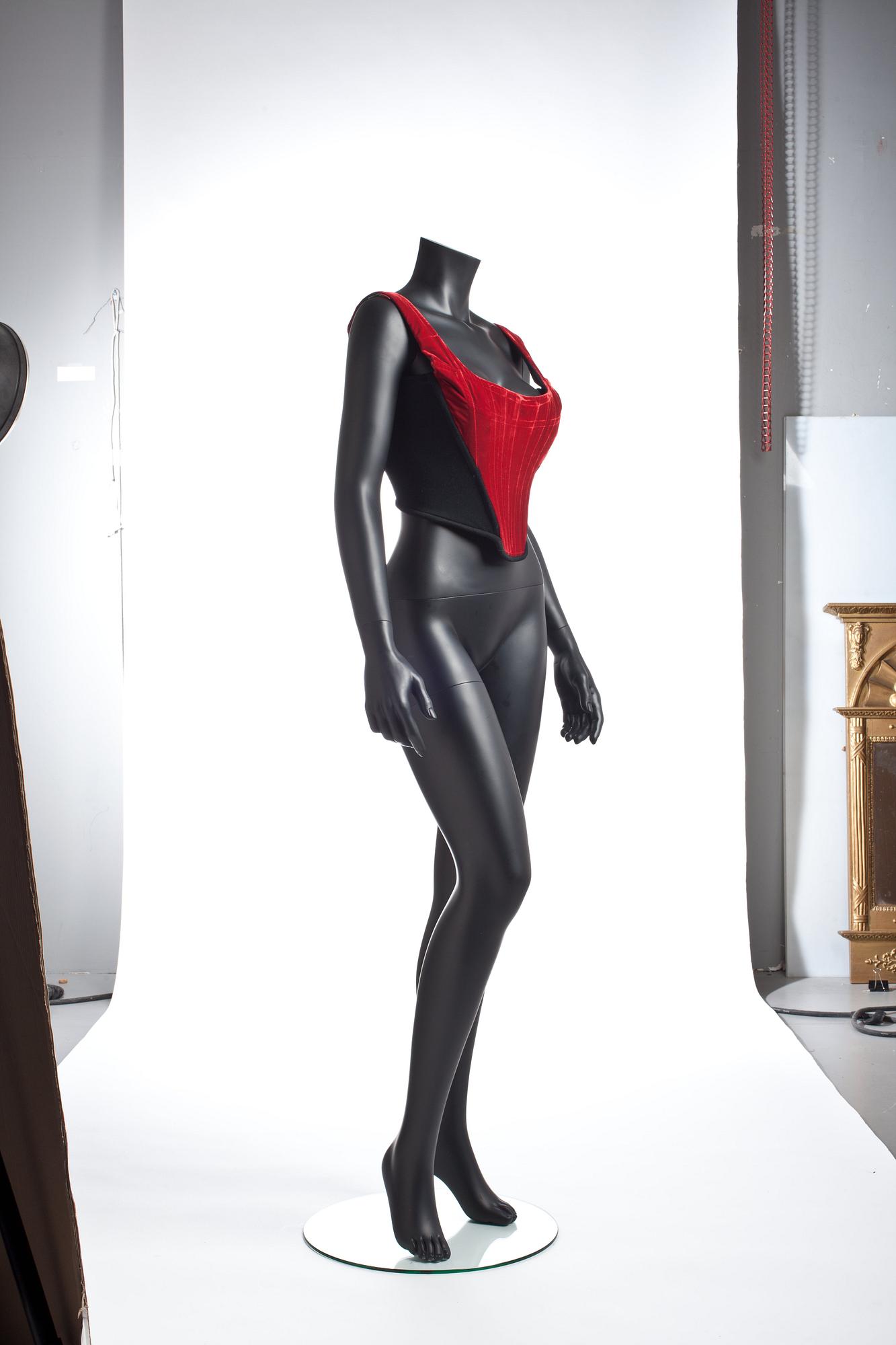 VIVIANNE WESTWOOD, a red velvet top.