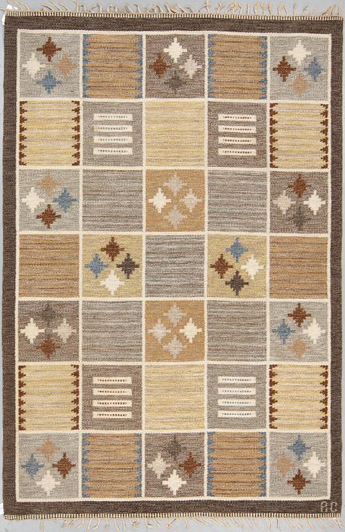 RAKEL CARLANDER, A CARPET, "Ulriksdal", flat weave, ca 242,5 x 165 cm, signed RC.